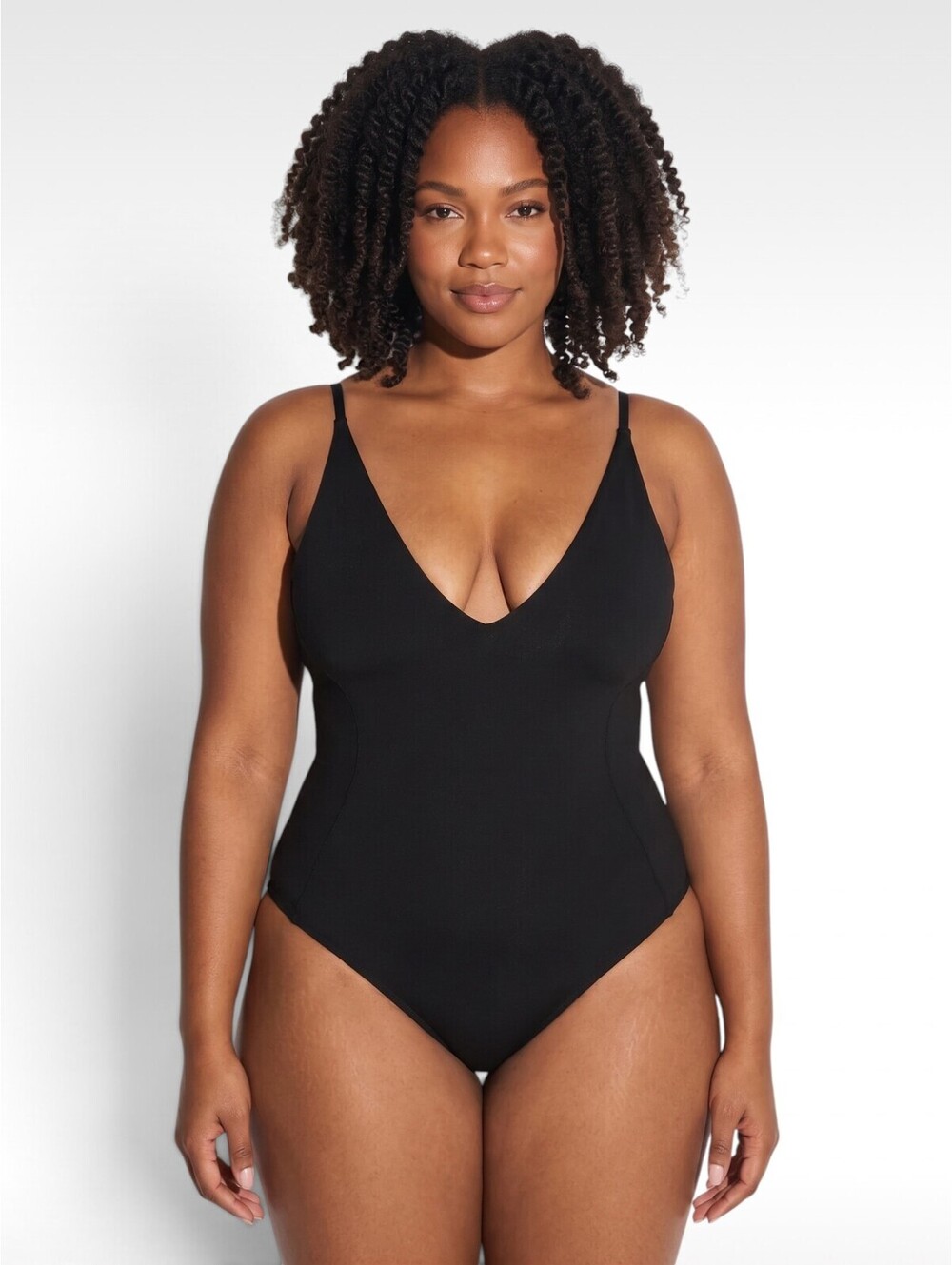 TA3 XL Short Black Plungey Sculpting Shapewear One Piece Lace Up Swimsuit - NWT